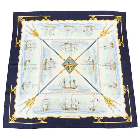 hermes scarf la marine en bois|Hermes Silk Scarf La Marine en Bois by Hugo .